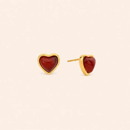 Juliet Agate Heart Studs