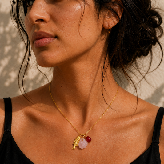 Rose Quartz Charm Necklace
