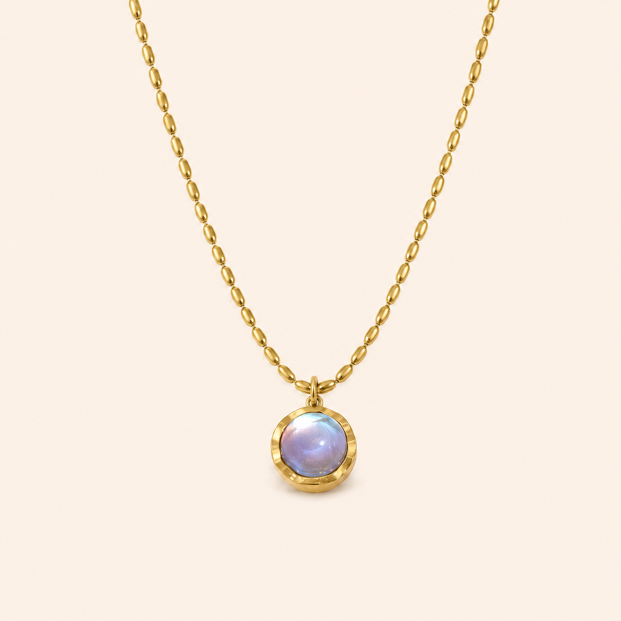Moonstone Halo Necklace