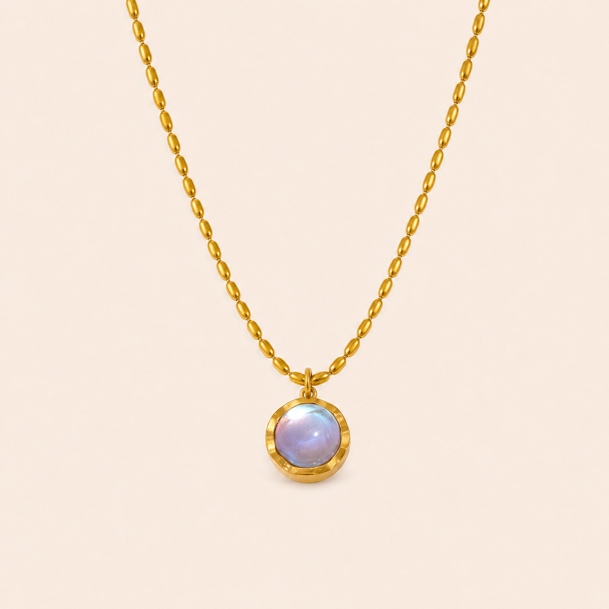 Moonstone Halo Necklace