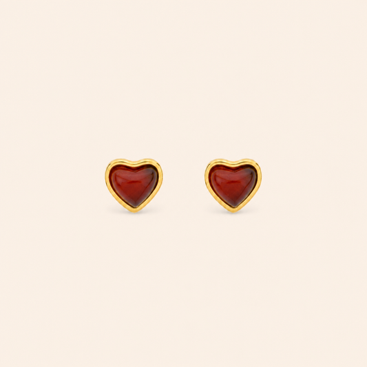Juliet Agate Heart Studs