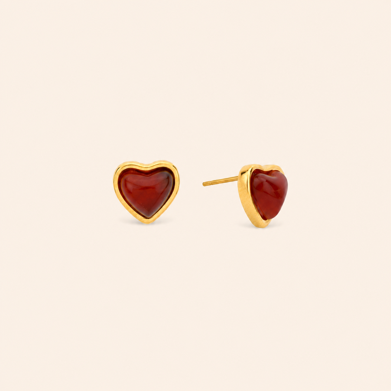 Juliet Agate Heart Studs