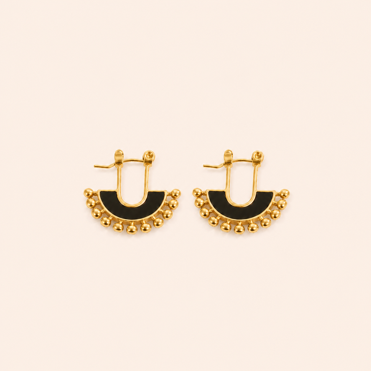 Golden midnight eclipse hoops