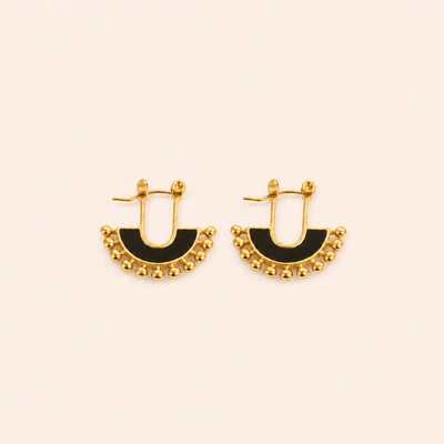 Golden midnight eclipse hoops