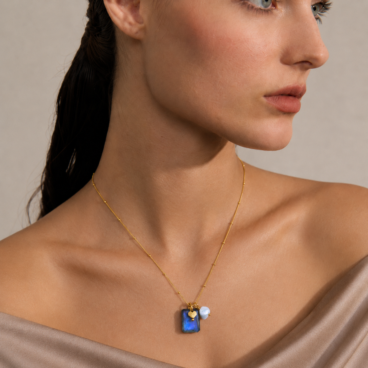 Labradorite Charm Necklace