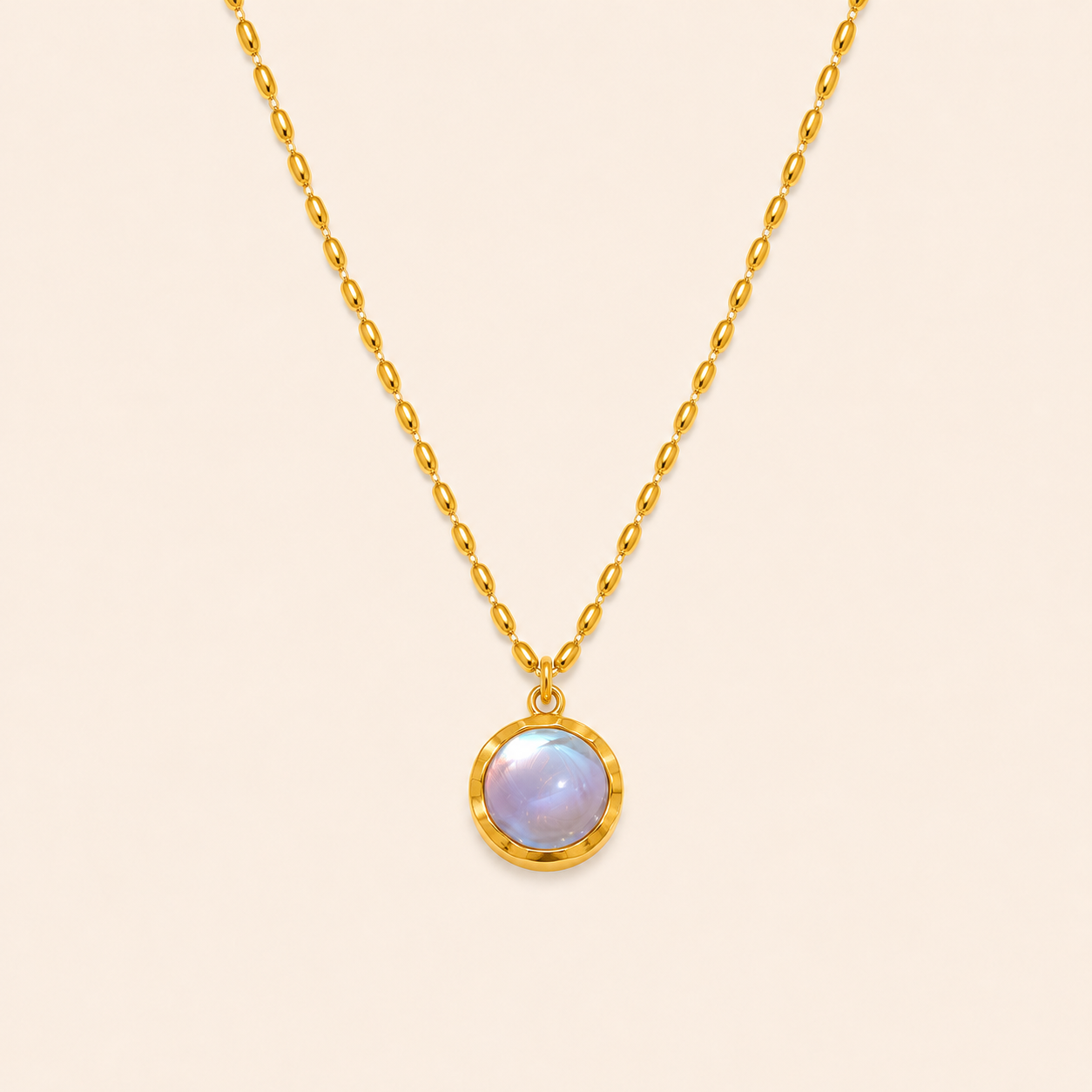 Moonstone Halo Necklace
