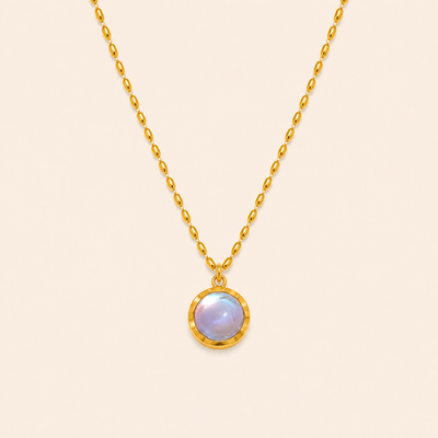 Moonstone Halo Necklace