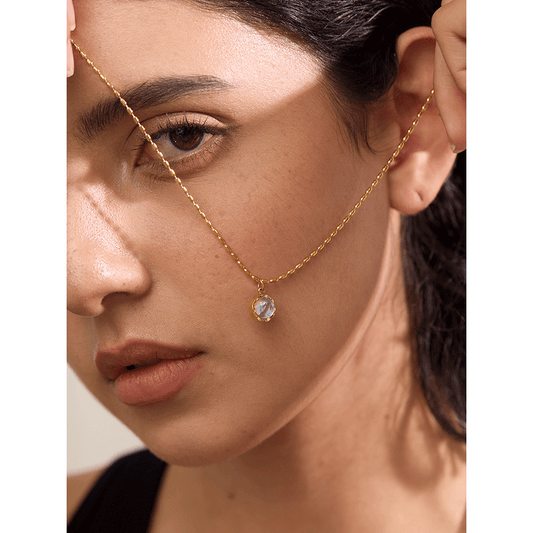Moonstone Halo Necklace