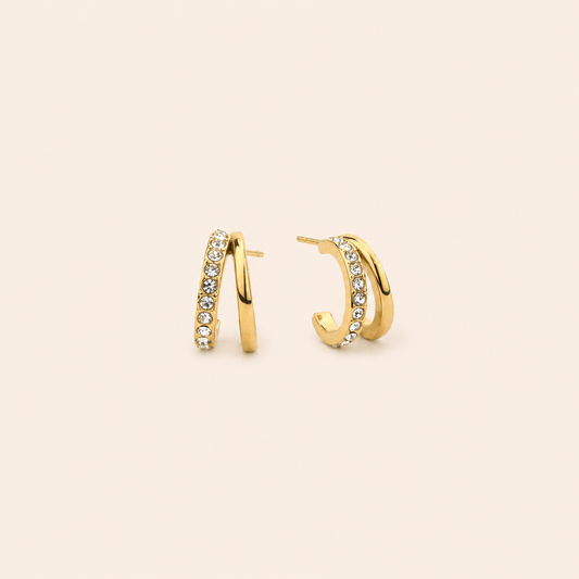 Luna Cross Hoops