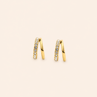 Luna Cross Hoops