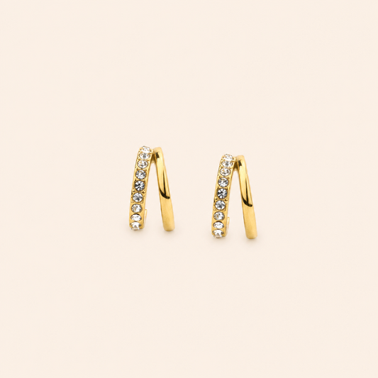 Luna Cross Hoops